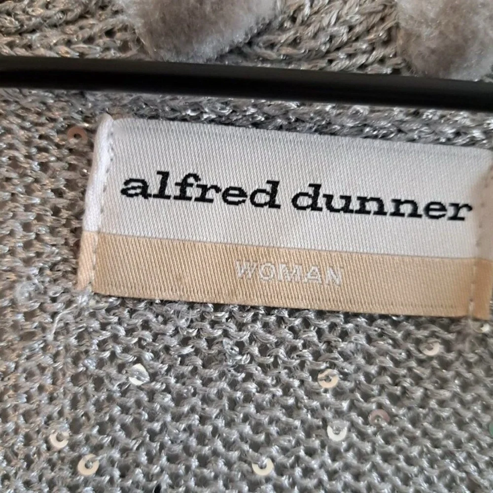 Alfred Dunner Sequin and Fur Trimmed Cardigan - Picture 4 of 5